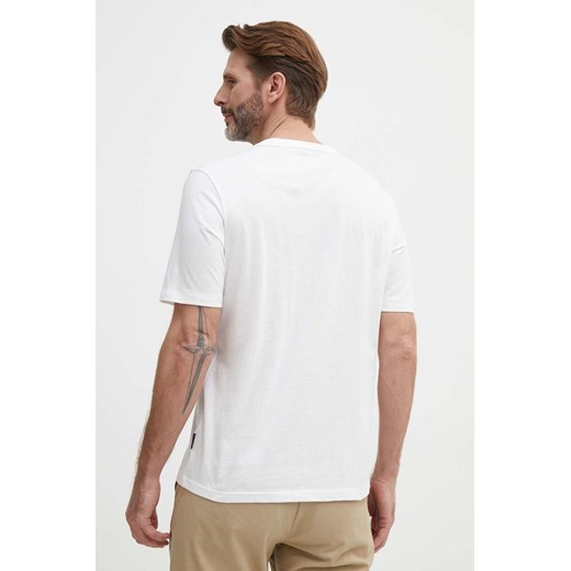 Sisley t-shirt bawełniany męski kolor beżowy z nadrukiem Sisley XL ANSWEAR.com