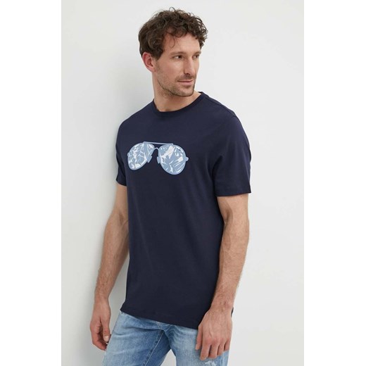 Michael Kors t-shirt bawełniany męski kolor granatowy z nadrukiem ze sklepu ANSWEAR.com w kategorii T-shirty męskie - zdjęcie 171521323