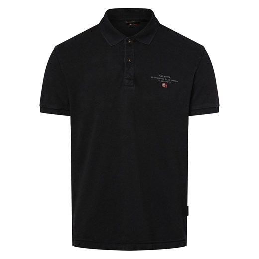 Napapijri Męska koszulka polo - Elbas Mężczyźni Bawełna czarny jednolity ze sklepu vangraaf w kategorii T-shirty męskie - zdjęcie 171521444