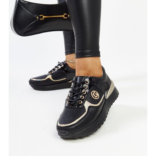 Buty sportowe damskie Gemre sneakersy casualowe na platformie sznurowane ze skóry 