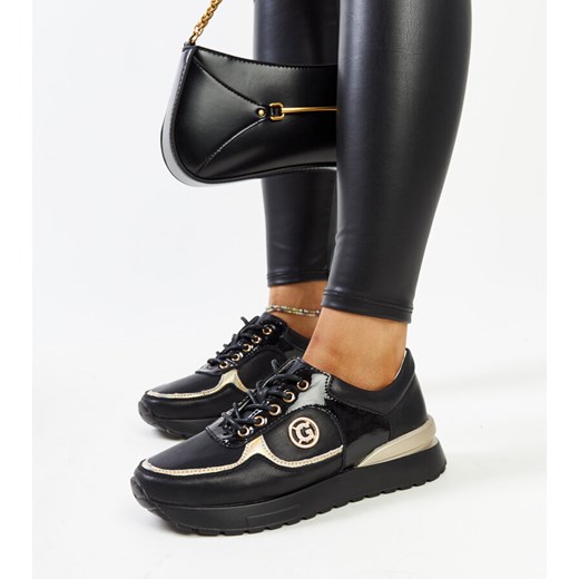 Buty sportowe damskie Gemre sneakersy casualowe sznurowane ze skóry na platformie 
