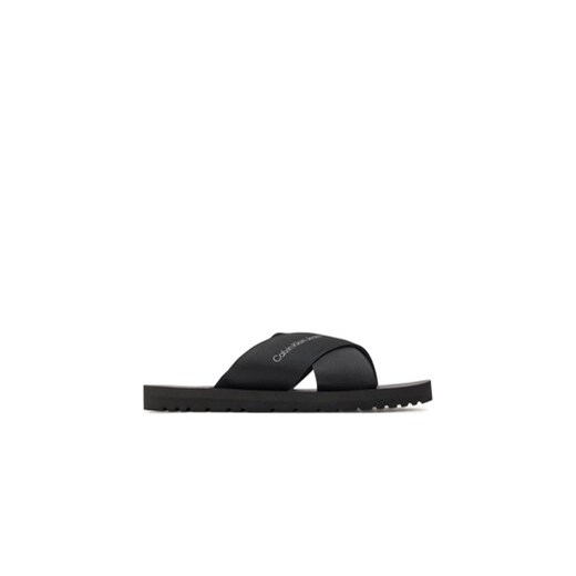 Calvin Klein Jeans Klapki Cross Sandal Slipon Rp In Btw YM0YM00942 Czarny ze sklepu MODIVO w kategorii Klapki męskie - zdjęcie 171529151