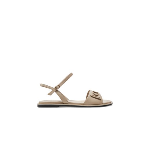 Calvin Klein Sandały Flat Sandal Relock Lth HW0HW01942 Écru ze sklepu MODIVO w kategorii Sandały damskie - zdjęcie 171529911