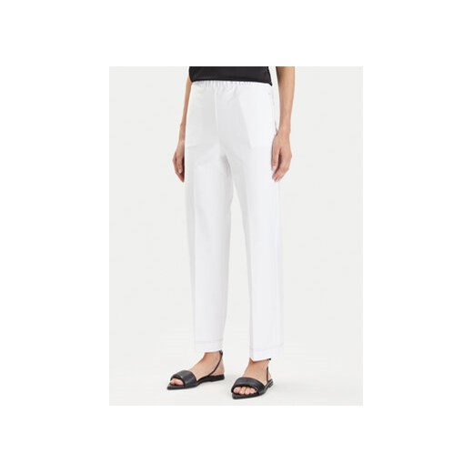 Weekend Max Mara Spodnie materiałowe Ballata 2416781108 Biały Regular Fit ze sklepu MODIVO w kategorii Spodnie damskie - zdjęcie 171530463