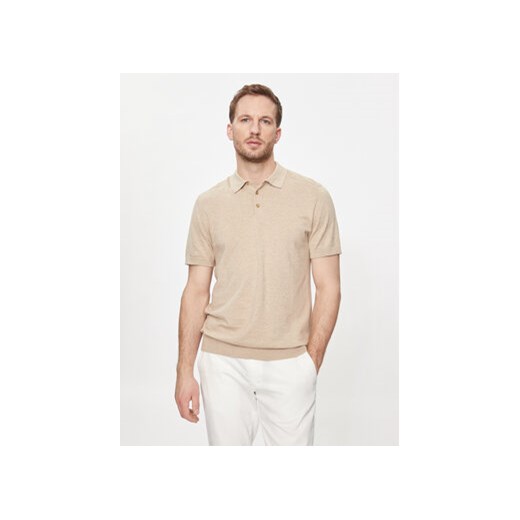 Selected Homme Polo Berg 16092437 Beżowy Regular Fit ze sklepu MODIVO w kategorii T-shirty męskie - zdjęcie 171530711