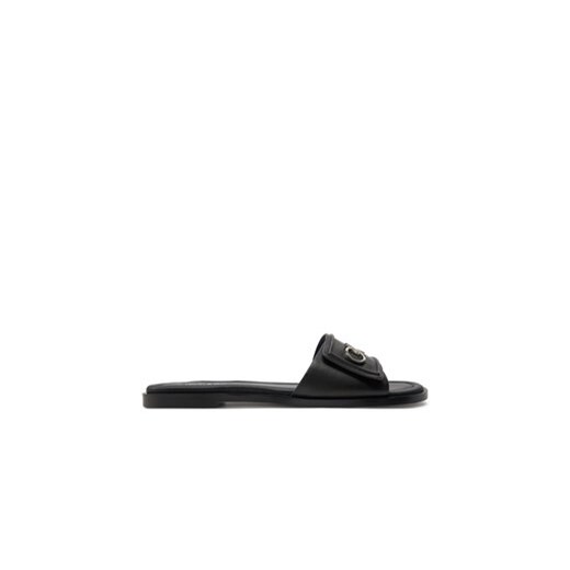 Calvin Klein Klapki Flat Slide Relock Lth HW0HW01939 Czarny ze sklepu MODIVO w kategorii Klapki damskie - zdjęcie 171531111