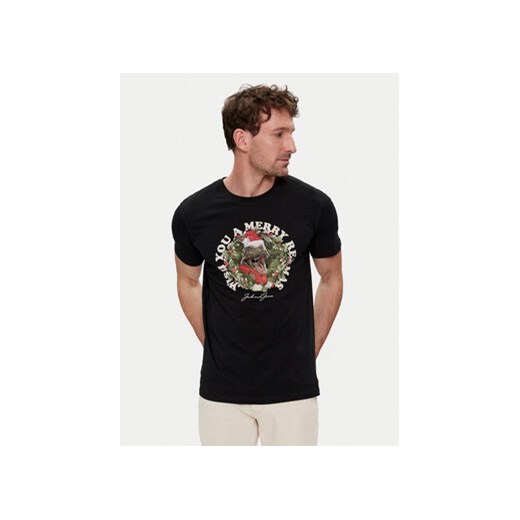 Jack&Jones T-Shirt Christmas 12221440 Czarny Regular Fit ze sklepu MODIVO w kategorii T-shirty męskie - zdjęcie 171531152