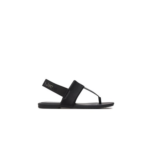 Calvin Klein Jeans Sandały Flat Sandal Toepost Dc YW0YW01344 Czarny ze sklepu MODIVO w kategorii Sandały damskie - zdjęcie 171531191
