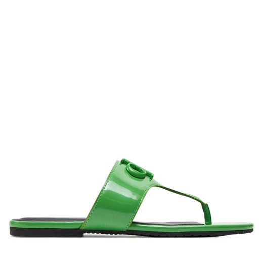 Japonki Calvin Klein Jeans Flat Sandal Slide Toepost Mg Met YW0YW01342 Classic Green 0IA ze sklepu eobuwie.pl w kategorii Klapki damskie - zdjęcie 171531910