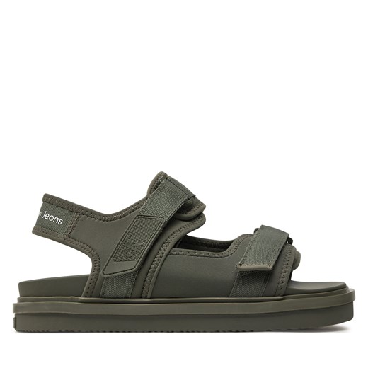 Sandały Calvin Klein Jeans Sandal Velcro Np In Mr YM0YM00940 Dusty Olive/Classic Green 0II ze sklepu eobuwie.pl w kategorii Sandały męskie - zdjęcie 171532081