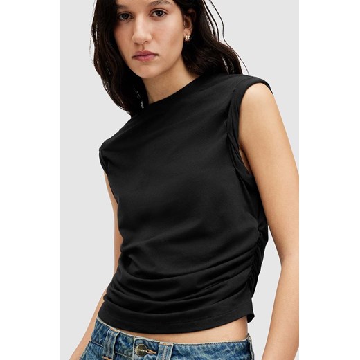 AllSaints bluzka WEST TANK damska kolor czarny gładka WM535Z ze sklepu ANSWEAR.com w kategorii Bluzki damskie - zdjęcie 171535400