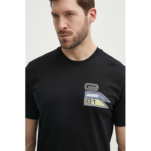 Guess t-shirt bawełniany OZRIC męski kolor czarny z nadrukiem Z4GI16 I3Z14 ze sklepu ANSWEAR.com w kategorii T-shirty męskie - zdjęcie 171535702