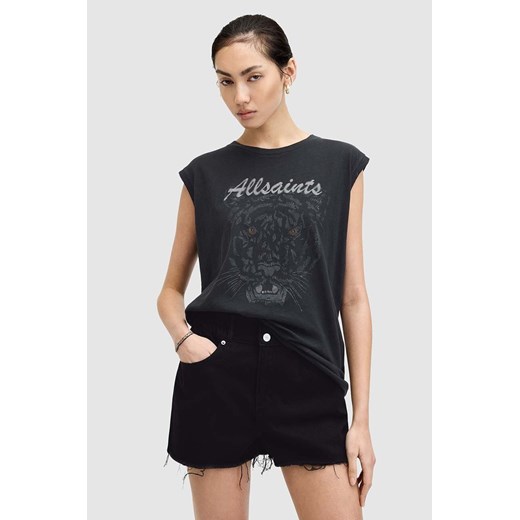 AllSaints t-shirt bawełniany HUNTER BROOKE TANK damski kolor czarny W084JA M ANSWEAR.com
