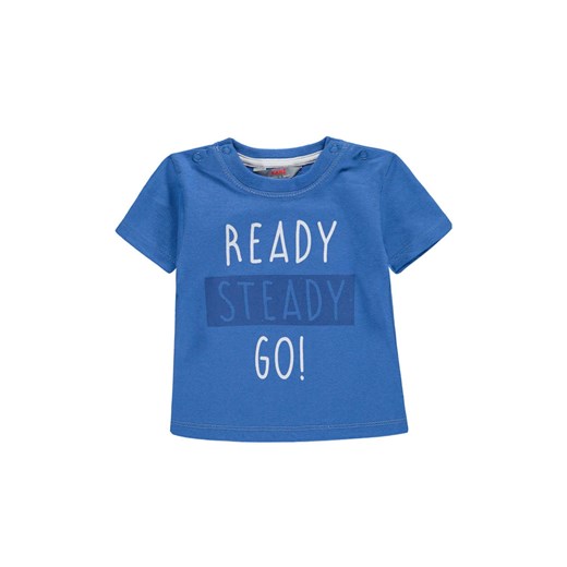 Chłopięca niemowlęca bluzka z krótkim rękawem niebieska ze sklepu 5.10.15 w kategorii Koszulki niemowlęce - zdjęcie 171536870
