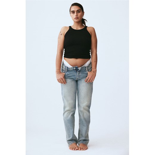 H & M - Straight Low Jeans - Niebieski ze sklepu H&M w kategorii Jeansy damskie - zdjęcie 171537270