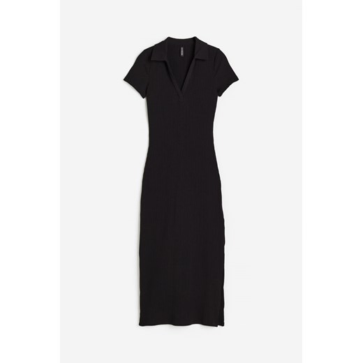 H & M - Sukienka bodycon z kołnierzykiem - Czarny ze sklepu H&M w kategorii Sukienki - zdjęcie 171537431