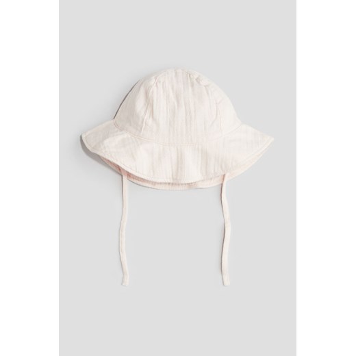 H & M - Czapka przeciwsłoneczna z bawełnianego muślinu - Różowy H & M 104 (2-4Y) H&M