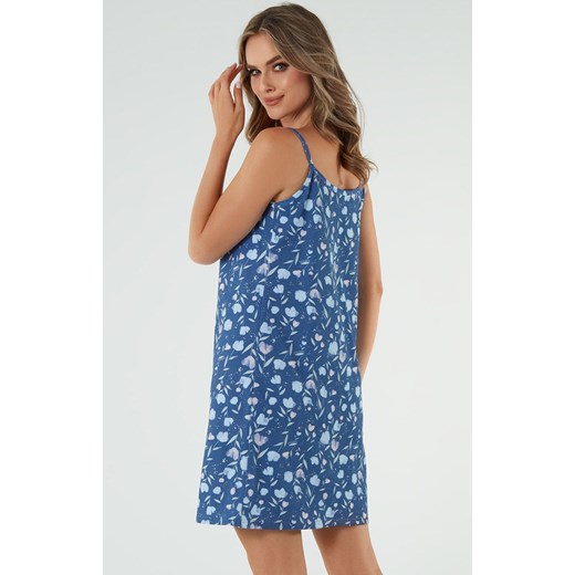 Koszula damska na wąskie ramiączko Tulip, Kolor niebieski-wzór, Rozmiar S, Italian Fashion ze sklepu Primodo w kategorii Koszule nocne - zdjęcie 171538752