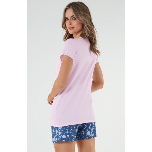 Piżama damska na krótki rękaw różowa Tulip, Kolor różowo-niebieski, Rozmiar S, Italian Fashion ze sklepu Primodo w kategorii Piżamy damskie - zdjęcie 171538760