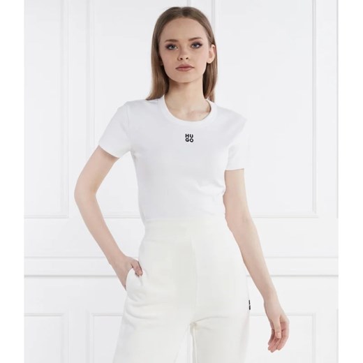 HUGO T-shirt Delanor | Slim Fit ze sklepu Gomez Fashion Store w kategorii Bluzki damskie - zdjęcie 171539084