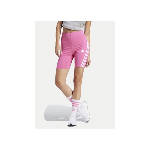 adidas Szorty sportowe Future Icons 3-Stripes IS3630 Różowy Slim Fit ze sklepu MODIVO w kategorii Szorty - zdjęcie 171540281
