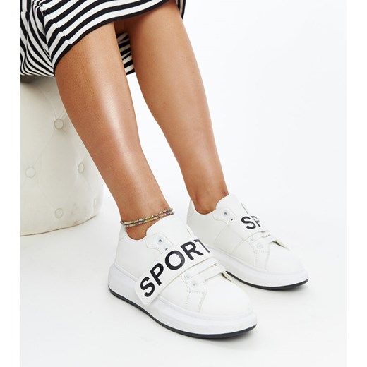 Białe sneakersy na platformie Ayna ze sklepu gemre w kategorii Trampki damskie - zdjęcie 171541384