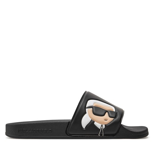 Klapki KARL LAGERFELD KL80905N Black Rubber V00 ze sklepu eobuwie.pl w kategorii Klapki damskie - zdjęcie 171542100