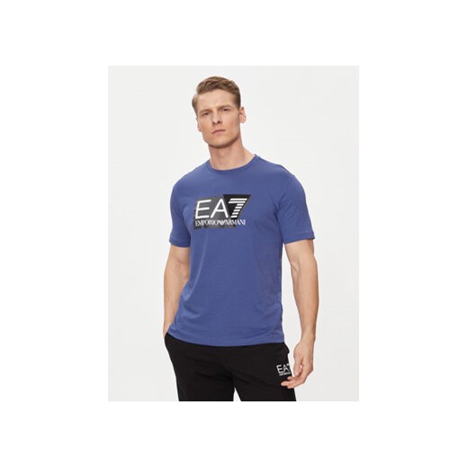 EA7 Emporio Armani T-Shirt 3DPT81 PJM9Z 1557 Niebieski Regular Fit ze sklepu MODIVO w kategorii T-shirty męskie - zdjęcie 171543101