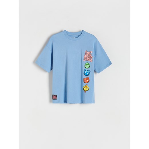 Reserved - T-shirt oversize Gang Beast - niebieski ze sklepu Reserved w kategorii T-shirty chłopięce - zdjęcie 171543970