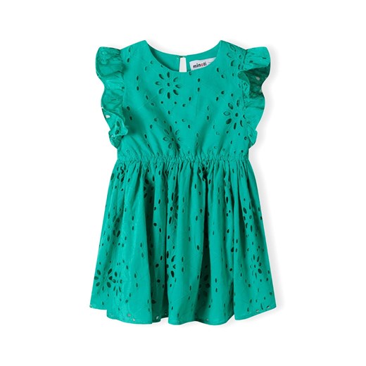 Letnia sukienka zielona z haftowanej tkaniny dla dziewczynki ze sklepu 5.10.15 w kategorii Sukienki dziewczęce - zdjęcie 171545962
