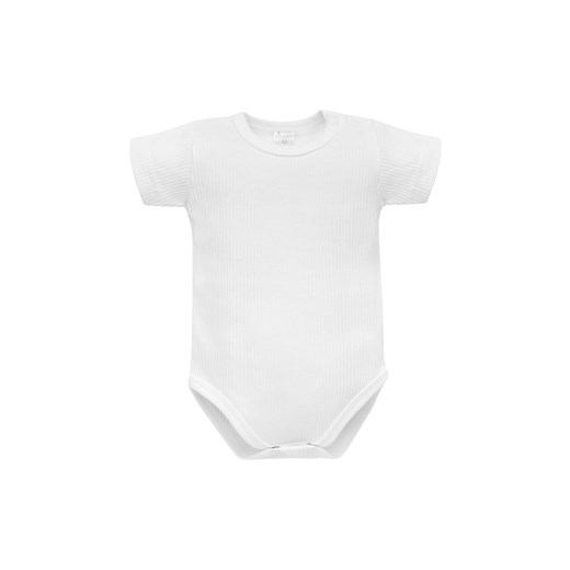 Białe prążkowane body niemowlęce z krótkim rękawem - Pinokio ze sklepu 5.10.15 w kategorii Body niemowlęce - zdjęcie 171546024