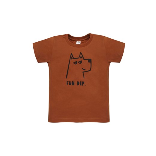 Brązowy t-shirt bawełniany OLIVIER - Pinokio ze sklepu 5.10.15 w kategorii Koszulki niemowlęce - zdjęcie 171546030