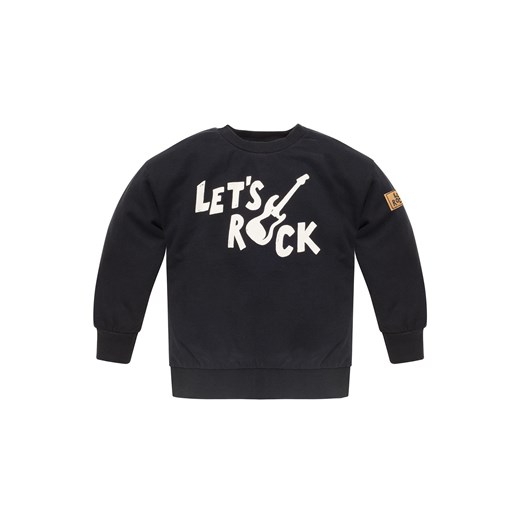 Czarna nierozpinana bluza chłopięca - LETS ROCK - Pinokio ze sklepu 5.10.15 w kategorii Bluzy chłopięce - zdjęcie 171546081