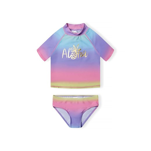 Kolorowy strój kąpielowy- koszulka i majtki z filtrem UV Minoti 116/122 5.10.15