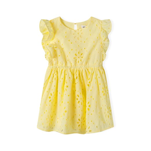 Letnia sukienka żółta z haftowanej tkaniny dla dziewczynki ze sklepu 5.10.15 w kategorii Sukienki dziewczęce - zdjęcie 171546112