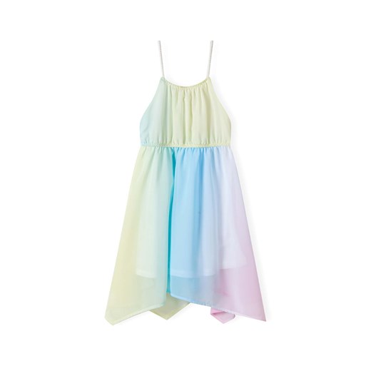 Lekka kolorowa sukienka na ramiączkach z asymetrycznym dołem ze sklepu 5.10.15 w kategorii Sukienki dziewczęce - zdjęcie 171546124