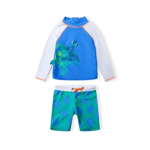 Strój kąpielowy z filtrem UV - koszulka z żółwiem i kąpielówki Minoti 122/128 5.10.15