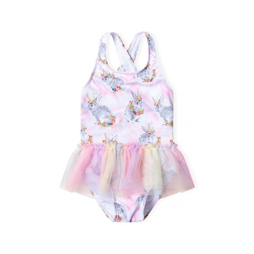 Kostium kąpielowy z kolorową tiulową falbanką w zajączki ze sklepu 5.10.15 w kategorii Stroje kąpielowe dla niemowląt - zdjęcie 171546320