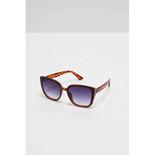 Okulary przeciwsłoneczne z motywem zwierzęcym brązowe ze sklepu 5.10.15 w kategorii Okulary przeciwsłoneczne damskie - zdjęcie 171546351