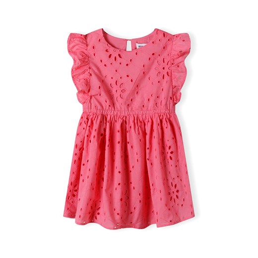 Letnia sukienka różowa z haftowanej tkaniny dla dziewczynki ze sklepu 5.10.15 w kategorii Sukienki dziewczęce - zdjęcie 171546394