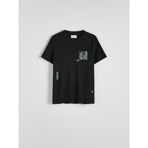 Reserved - T-shirt regular z nadrukiem - czarny Reserved L Reserved