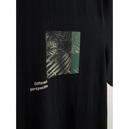 Reserved - T-shirt regular z nadrukiem - czarny Reserved S Reserved