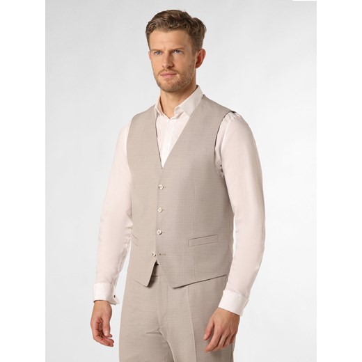 Strellson Męska kamizelka modułowa - Gyl2 Mężczyźni Slim Fit beżowy wypukły wzór tkaniny ze sklepu vangraaf w kategorii Kamizelki męskie - zdjęcie 171547501