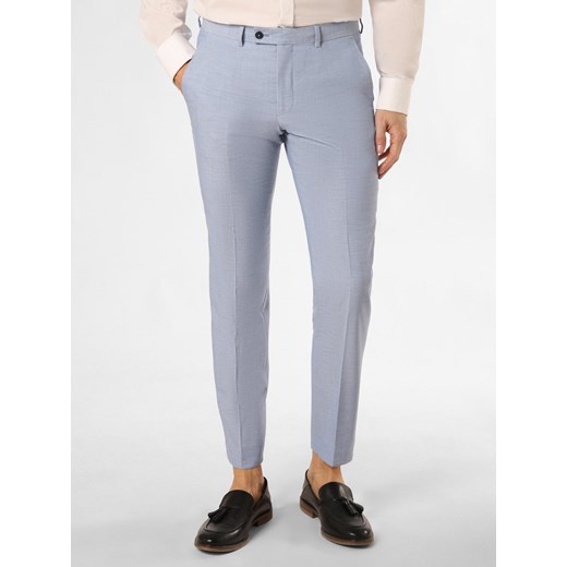 Finshley & Harding London Spodnie - Hoxdon Mężczyźni Slim Fit jasnoniebieski jednolity ze sklepu vangraaf w kategorii Spodnie męskie - zdjęcie 171547512