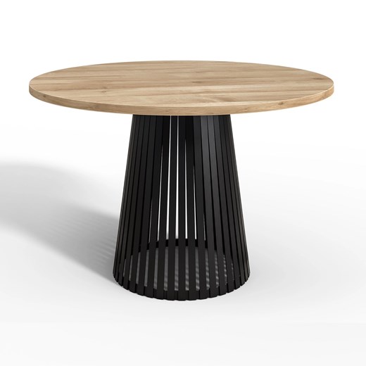 Stół okrągły Amalfi w nowoczesnym stylu z blatem z litego drewna metalowe nogi ze sklepu George Azzar w kategorii Stoły - zdjęcie 171548923