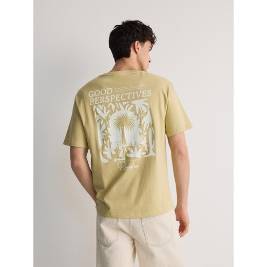 Reserved - T-shirt relaxed fit - oliwkowy ze sklepu Reserved w kategorii T-shirty męskie - zdjęcie 171549400