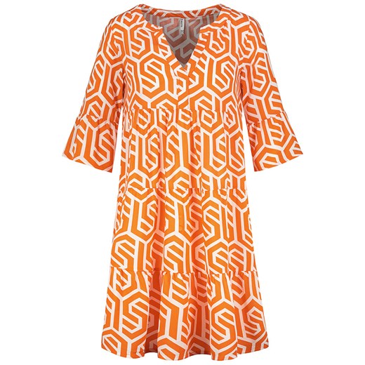Sukienka SUBLEVEL w abstrakcyjnym wzorze oversize'owa mini z długim rękawem 