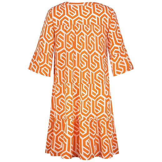 Sukienka SUBLEVEL w abstrakcyjnym wzorze z wiskozy z długim rękawem 