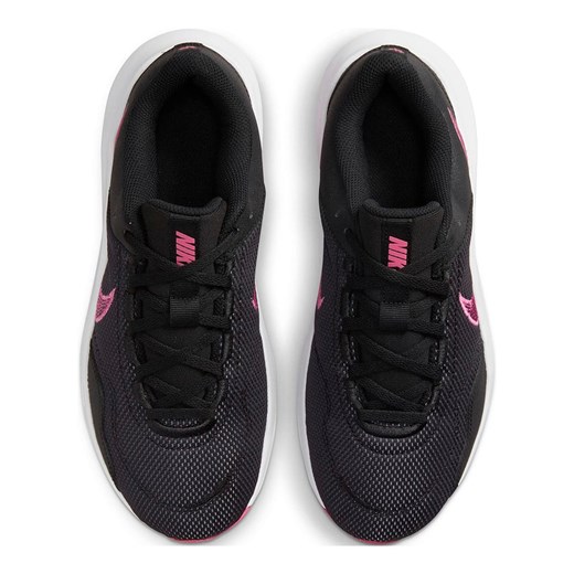 Czarne buty sportowe damskie Nike wiązane płaskie z tkaniny 