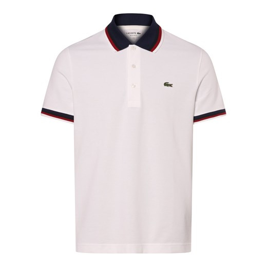 Lacoste Męska koszulka polo Mężczyźni Bawełna biały jednolity ze sklepu vangraaf w kategorii T-shirty męskie - zdjęcie 171552272
